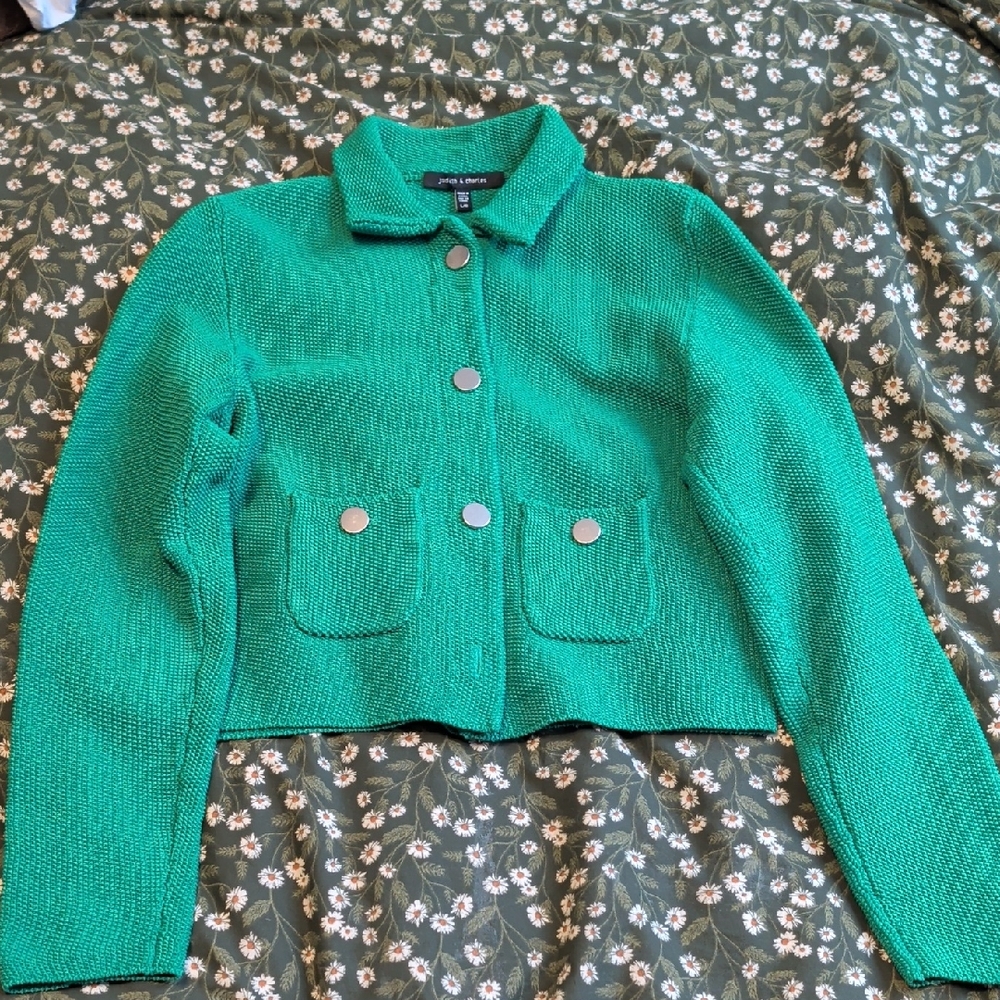 Judith & Charles Vibrant Green Cardigan